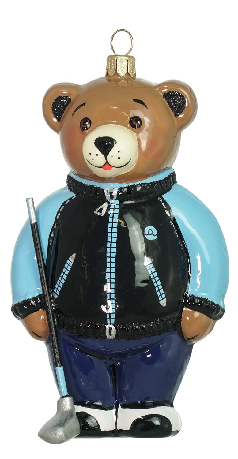 Golfing Teddy Bear zipper footie
